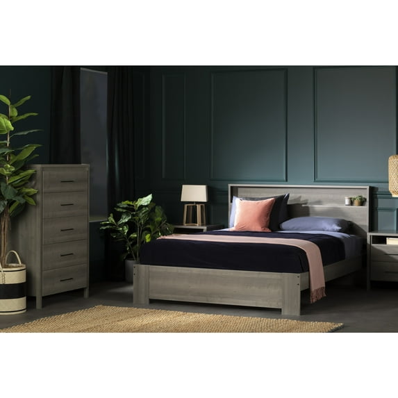 South Shore Gravity, Contemporary Headboard, Full/Queen Gray