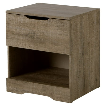 South Shore Holland 1-Drawer Nightstand - End Table with Storage Brown