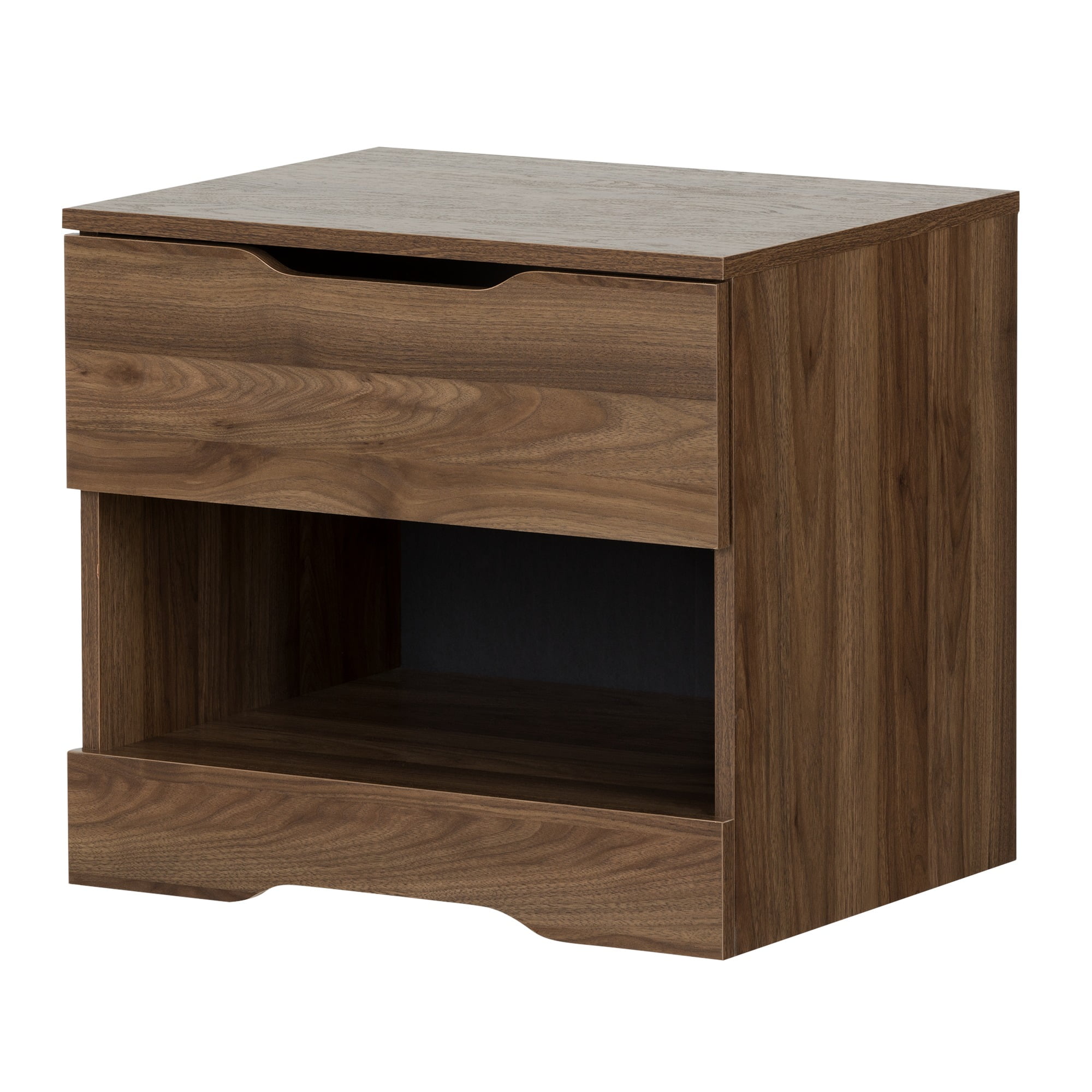 Holland Contemporary 1-Drawer Nightstand in Natural Walnut