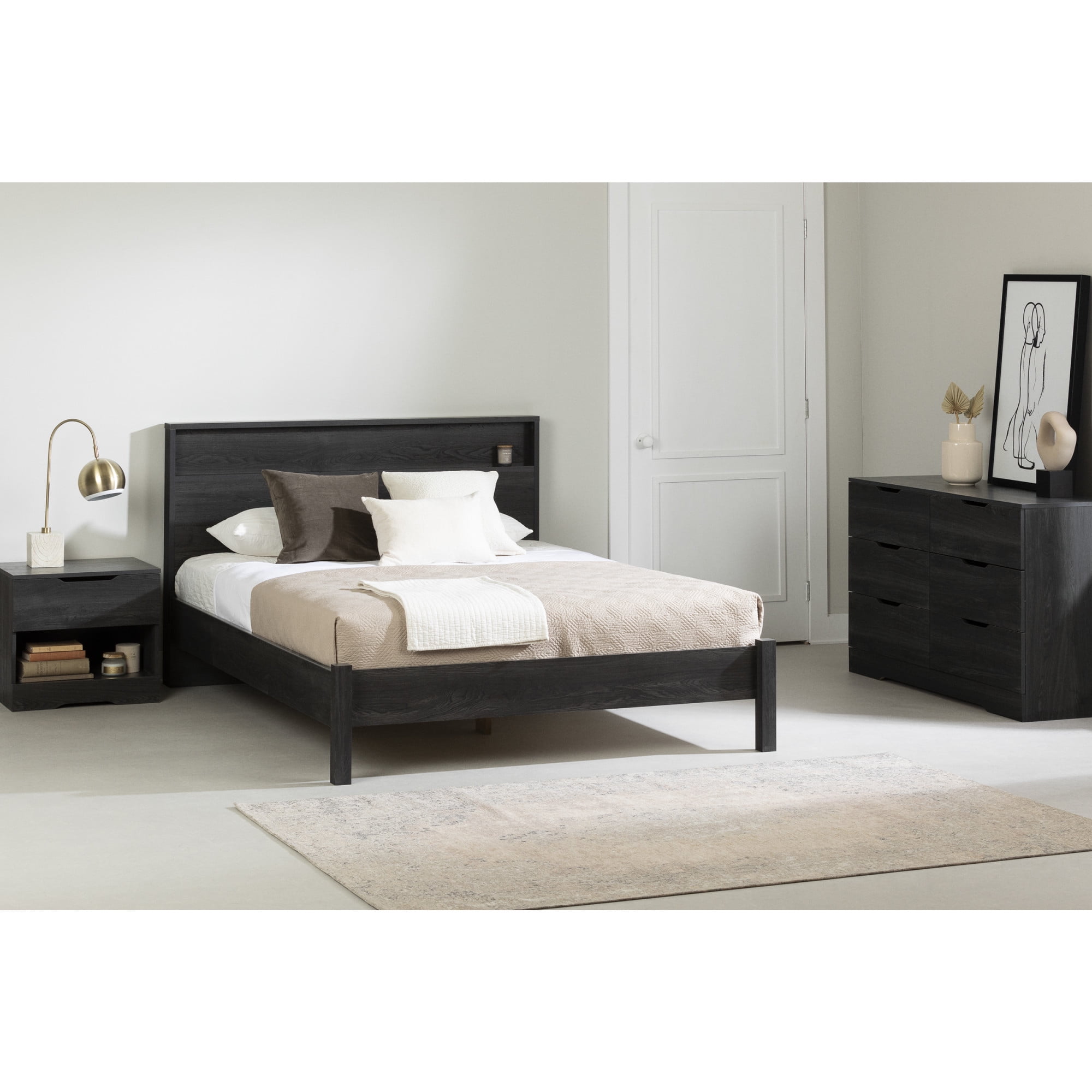 Gray Oak Double Dresser with Soft Close Drawers