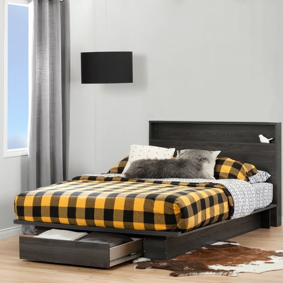 South Shore Furniture Holland Bed and Headboard Set, Gray Oak