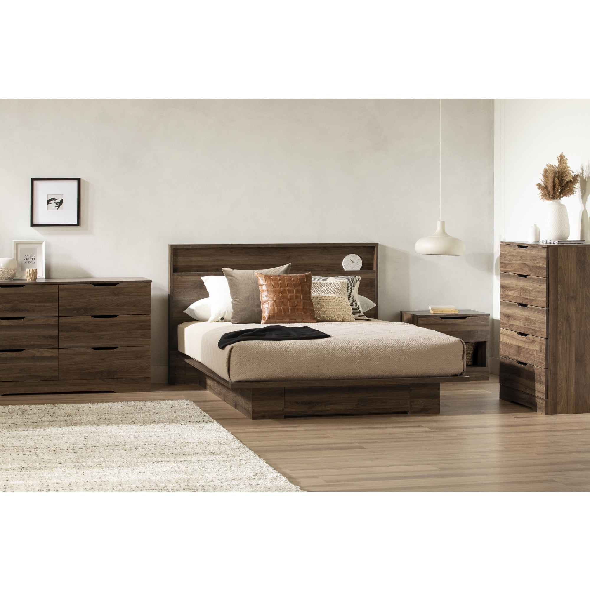 Holland 6-Drawer Double Dresser in Natural Walnut with Soft Close