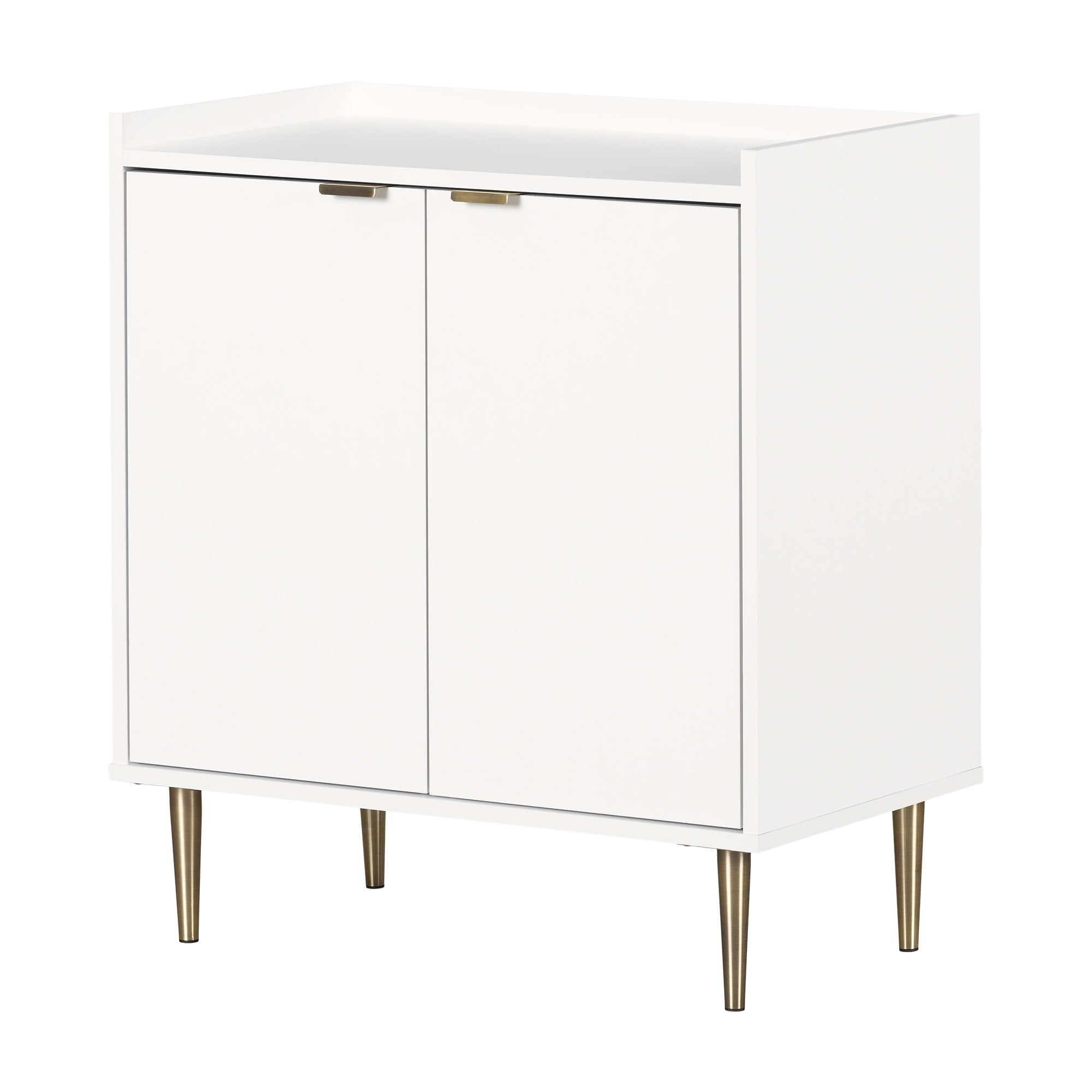 Pure White Laminate Mid-Century Modern Accent Cabinet
