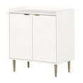 thumbnail image 1 of South Shore Hype, Mid-century Glam Kitchen 2-Door Storage Cabinet, Pure White, 1 of 13