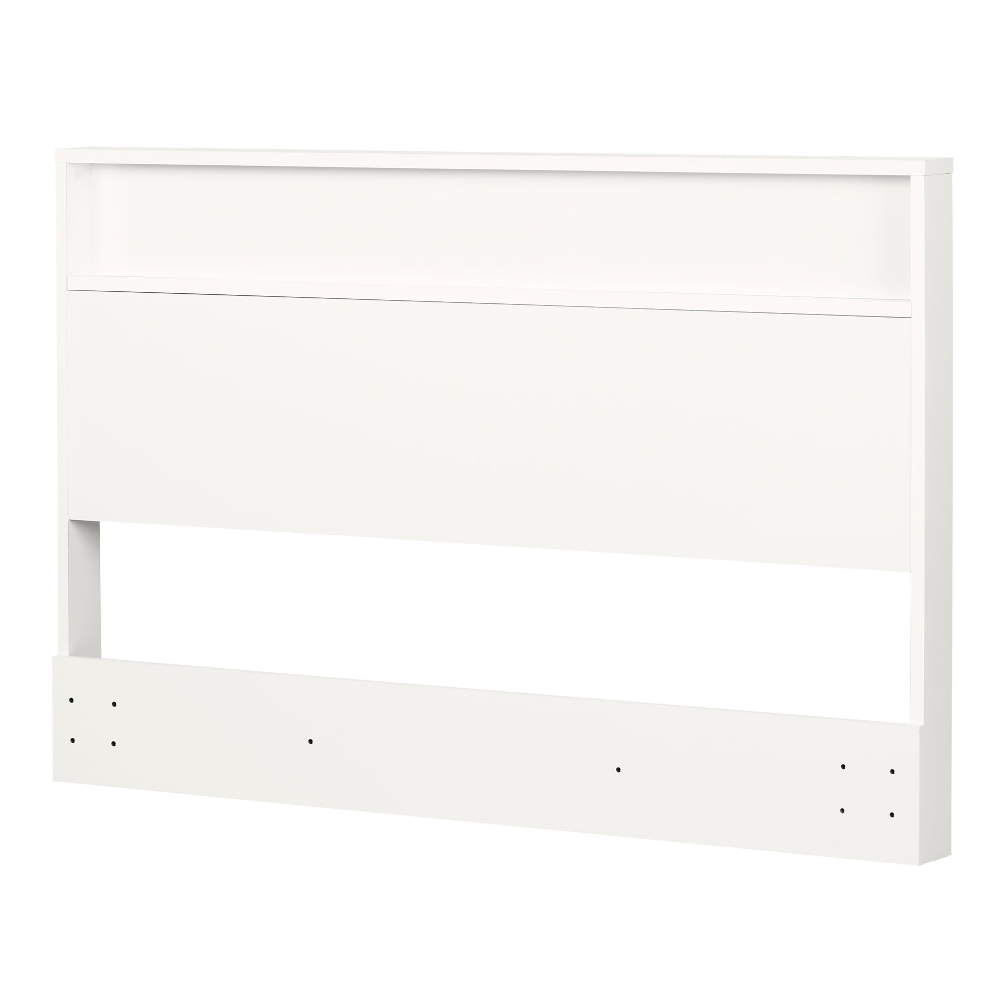 Full White Laminated Particleboard Headboard with Shelf