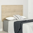 South Shore Lilak, Coastal Rattan Queen Headboard, White Washed Rattan