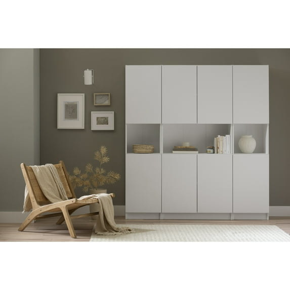 South Shore Liora, Contemporary Bookcase, Narrow White