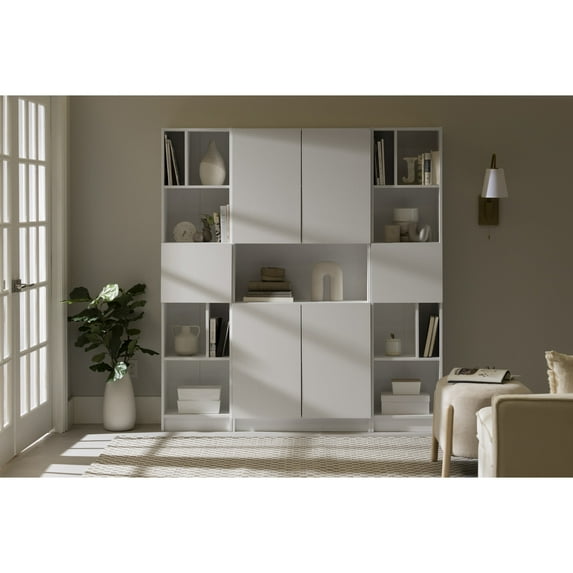 South Shore Liora, Contemporary Bookcase, Narrow White