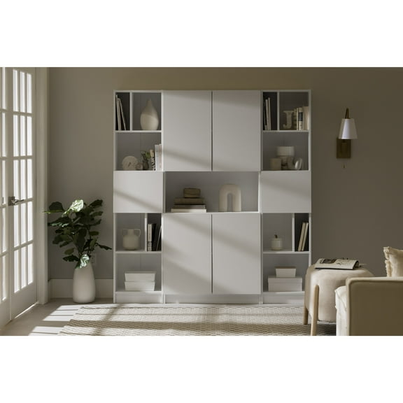 South Shore Liora, Contemporary Bookcase, Wide White