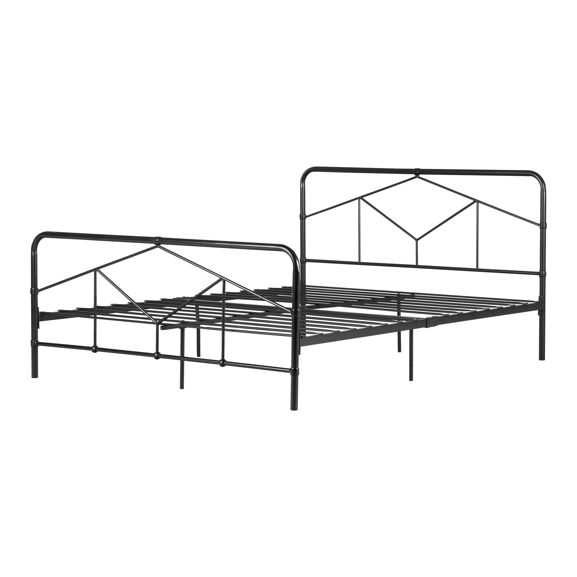 Londen Full Black Metal Geometric Headboard Platform Bed