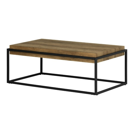South Shore Mezzy, Urban Modern Industrial Coffee Table, Acacia Brown