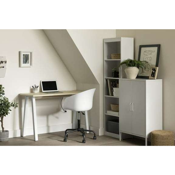 South Shore Milestone, Scandinavian Desk, Beige