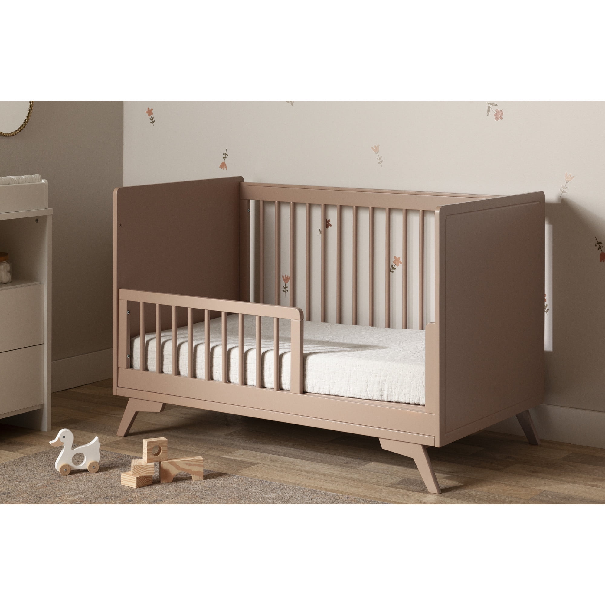 South Shore Milos, Mid-century Glam Crib, Crib Pink