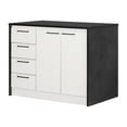 thumbnail image 1 of South Shore Myro, Contemporary Kitchen Island, Faux Black Stone and White, 1 of 6