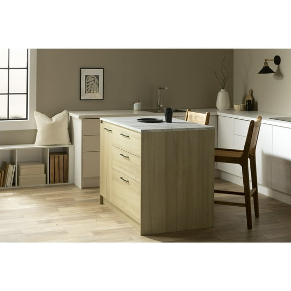 South Shore Myro, Contemporary Kitchen Island, White