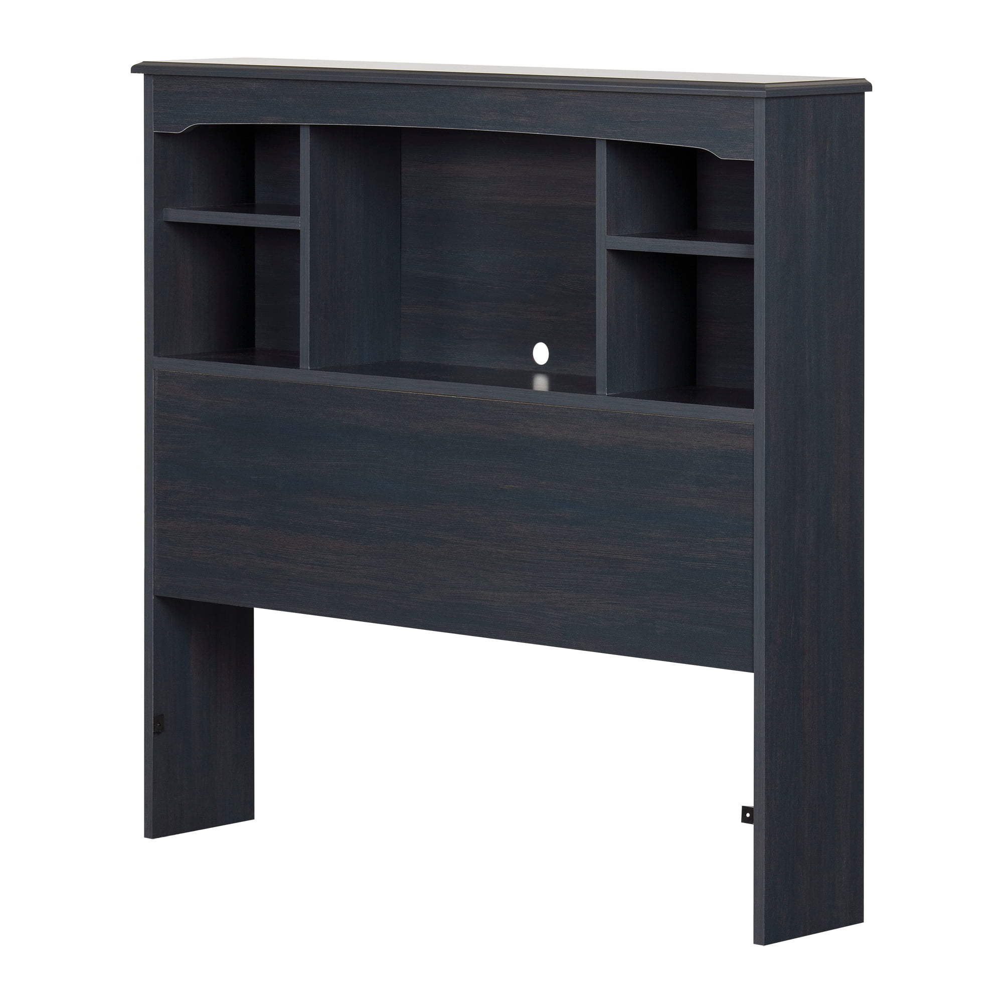 Blueberry Twin Wood Bookcase Headboard with Storage