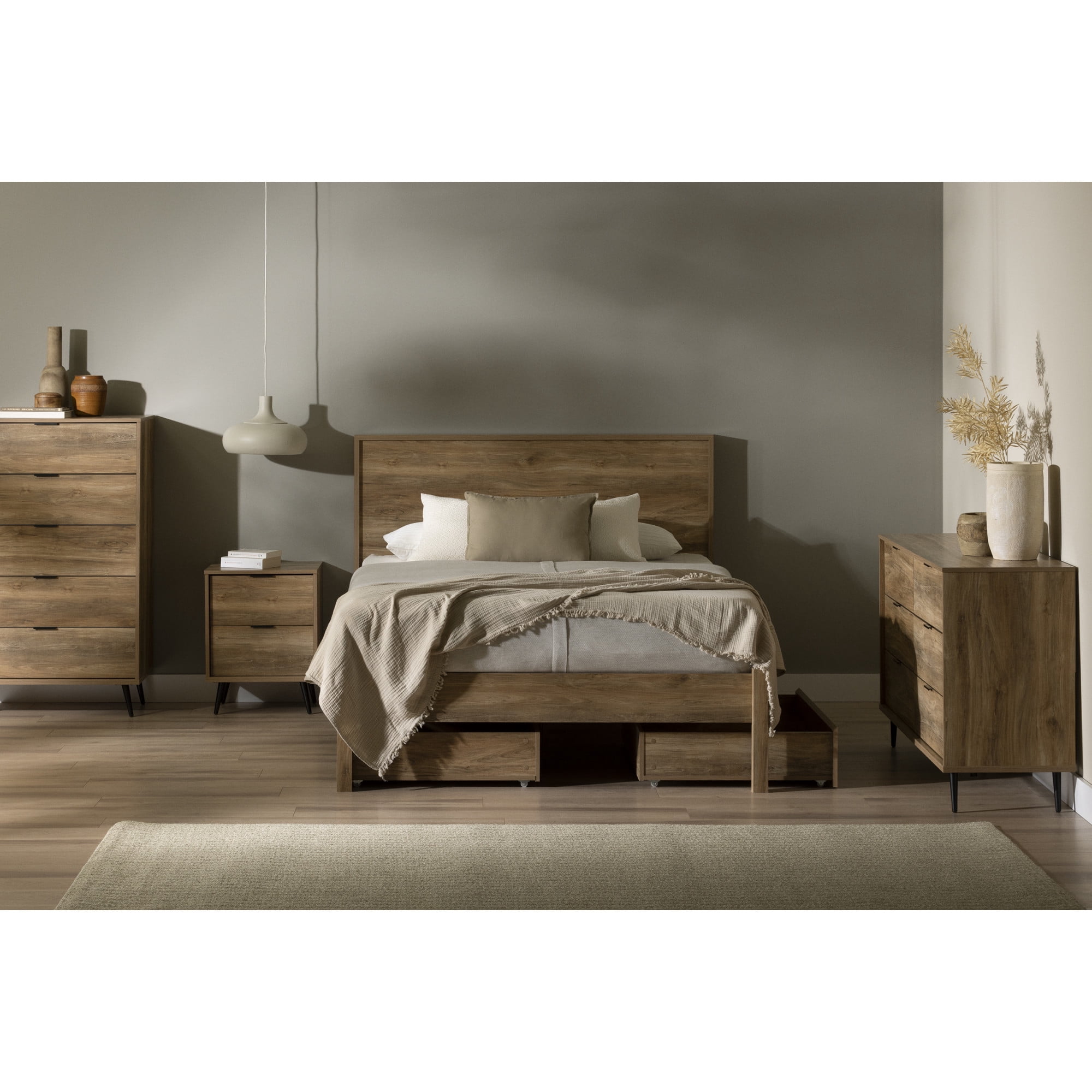 South Shore Oxford, Contemporary Chest,  Brown