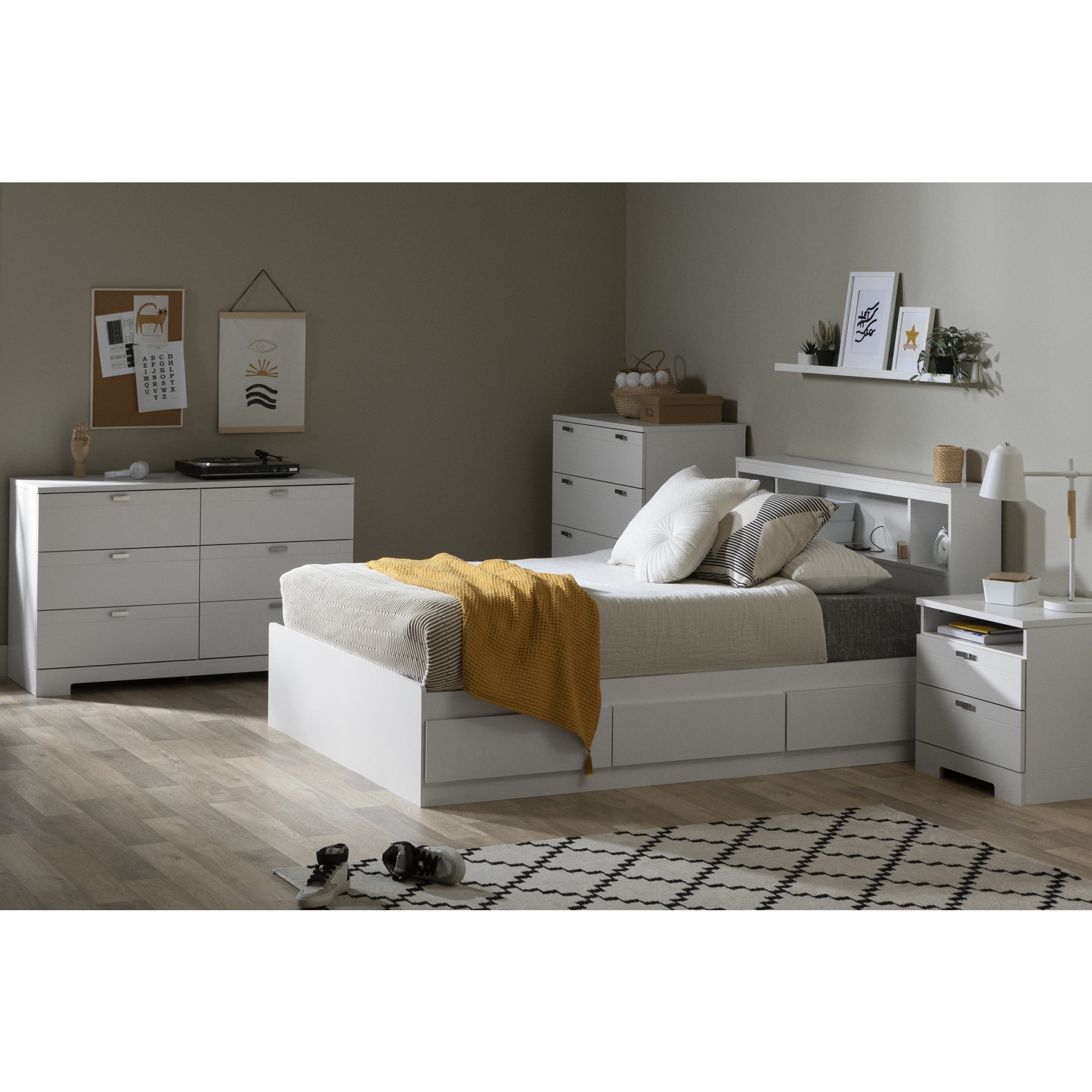 South Shore Gramercy 6 Drawer Double Dresser Pure White
