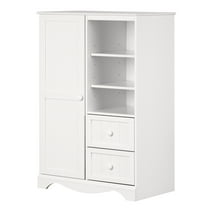 South Shore Savannah Armoire with Drawers, White Wash