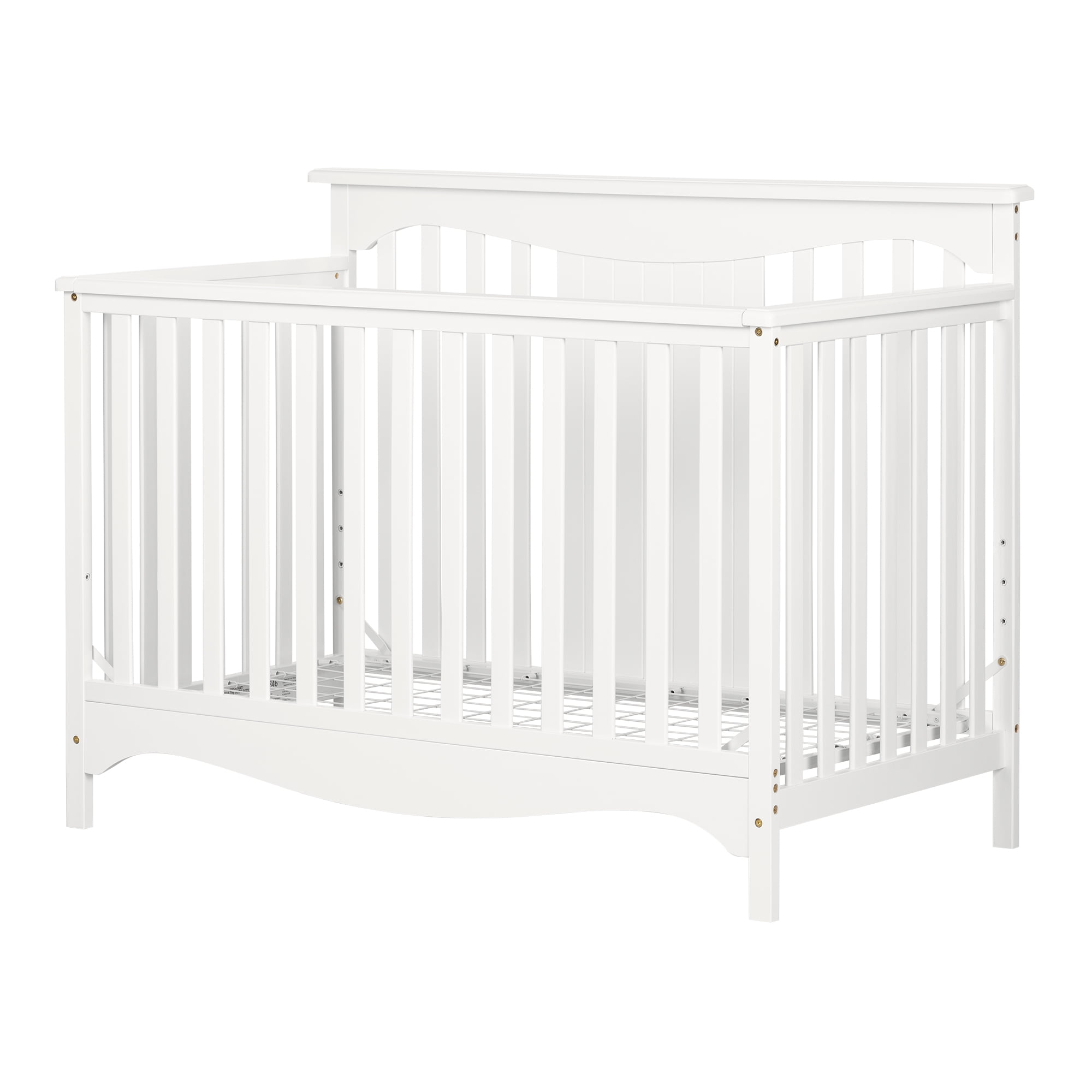 Savannah White Convertible Baby Crib with Toddler Rail