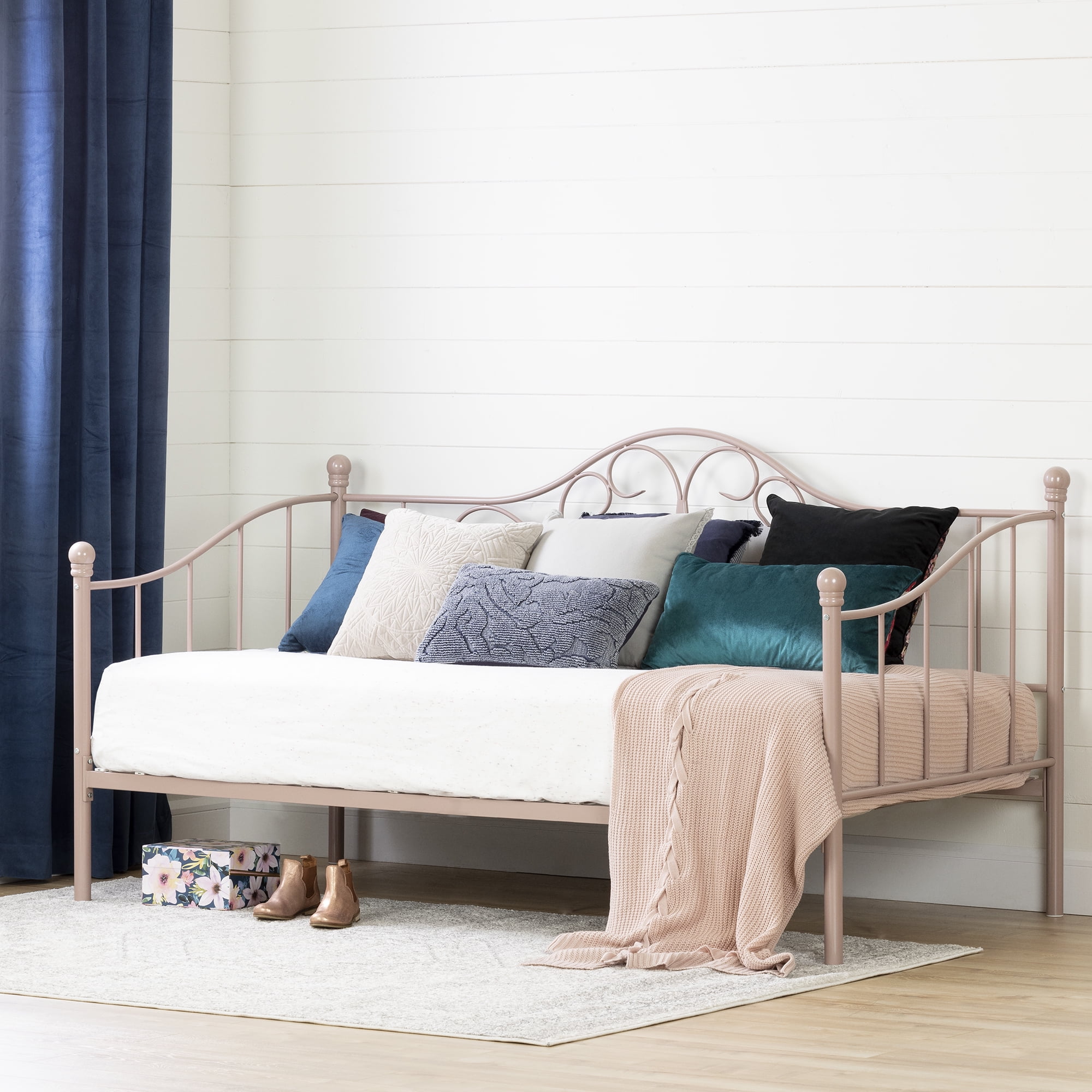 South Shore Savannah Metal Daybed Pink Blush