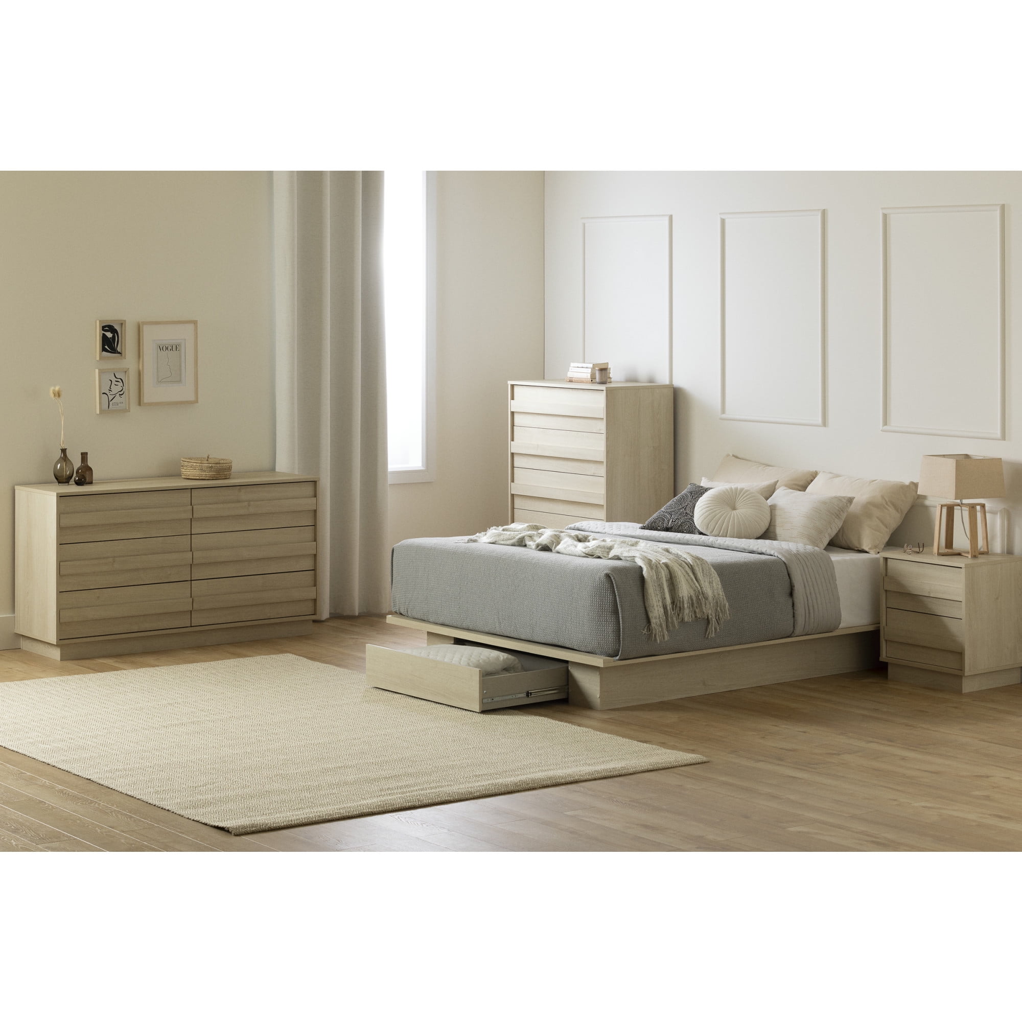 South Shore Serrano, Contemporary Bed, Full/Queen Beige