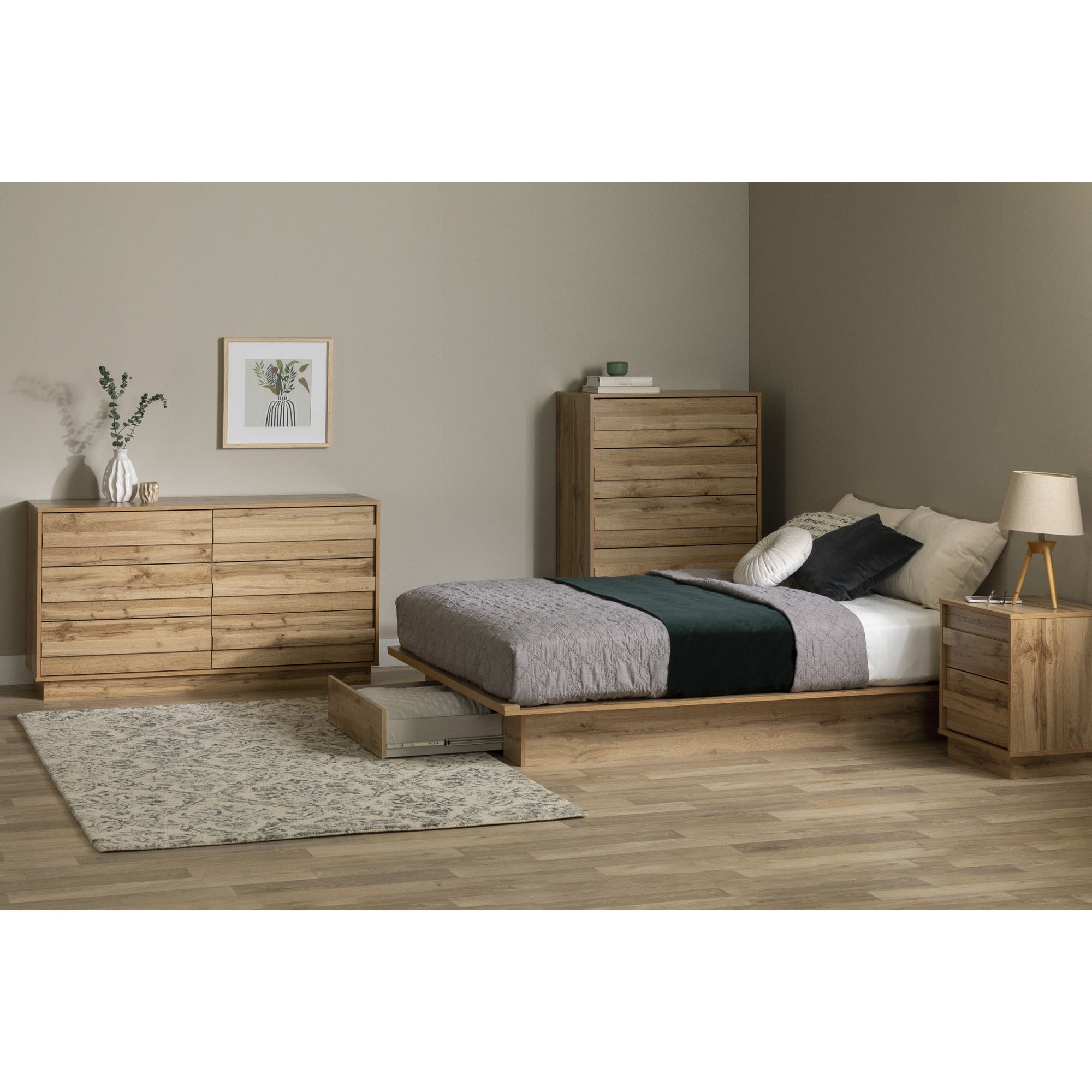 South Shore Serrano, Contemporary Bed, Full/Queen Brown