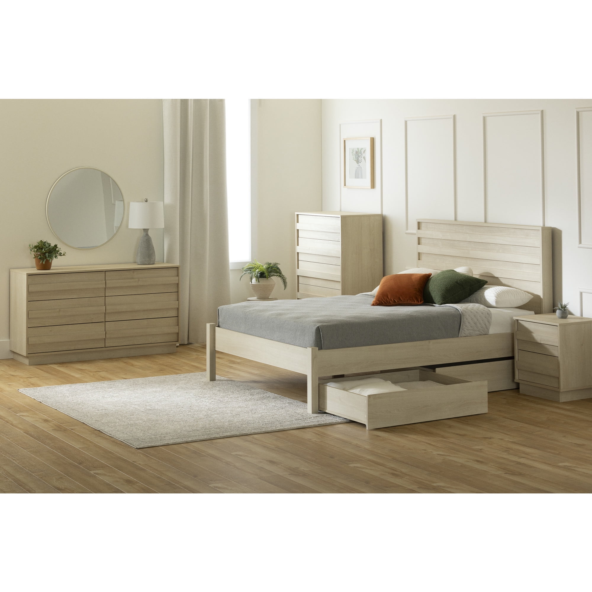 South Shore Serrano, Contemporary Nightstand,  Beige