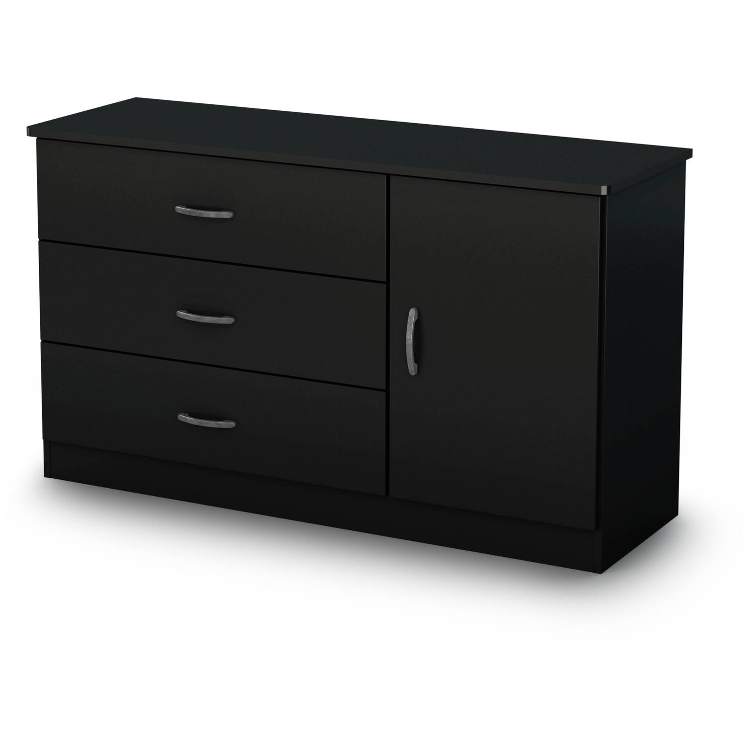 South Shore Smart Basics 3-Drawer Dresser with Door, Black - image 1 of 5