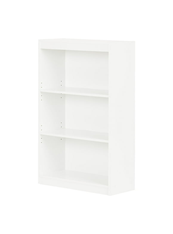 South Shore Smart Basics Bookcase with 3 Shelves, Pure White