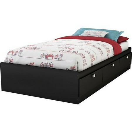 South Shore Spark Contemporary 3-Drawer Storage Bed, Twin Size, Black