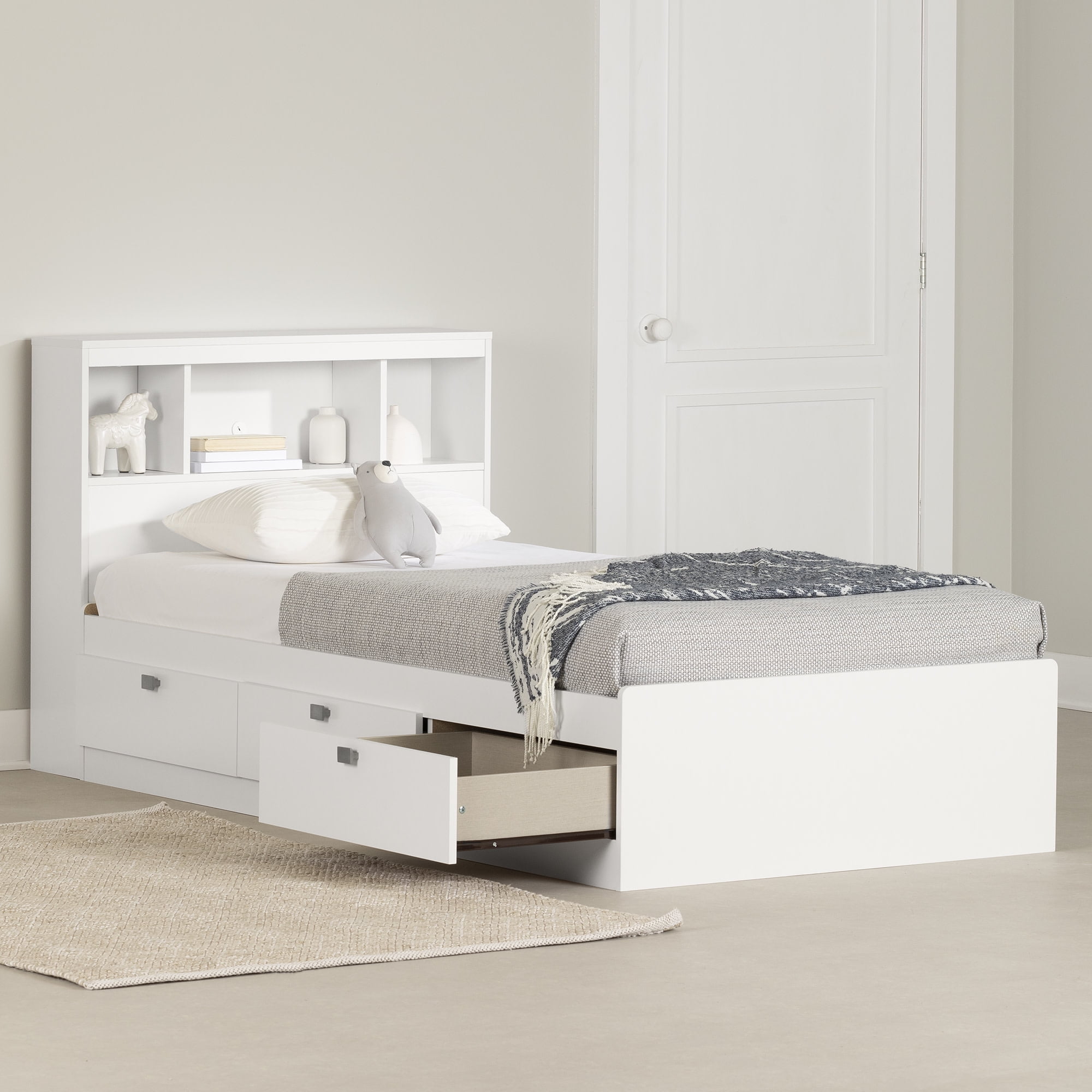 South Shore Spark, Contemporary Bed, Twin White