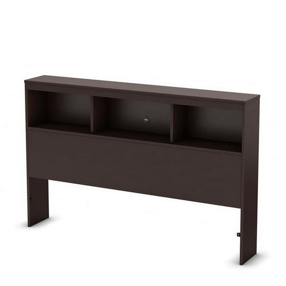 South Shore Spark Kid's Bookcase Headboard, Full, Chocolate