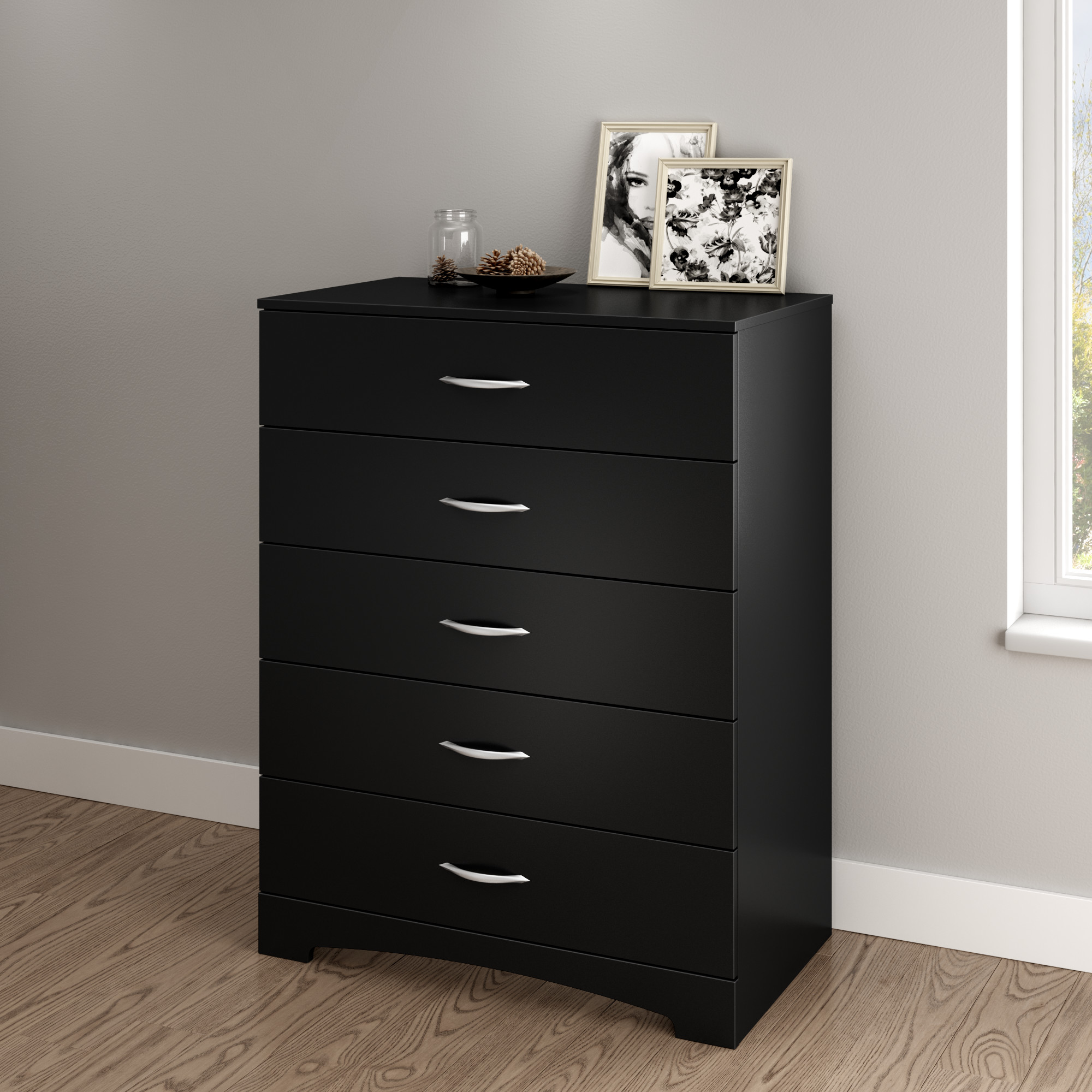 South Shore Step One Contemporary 5-Drawers Dresser Pure Black - image 1 of 8