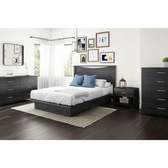 South Shore Step One, Contemporary Bed, Full/Queen Gray