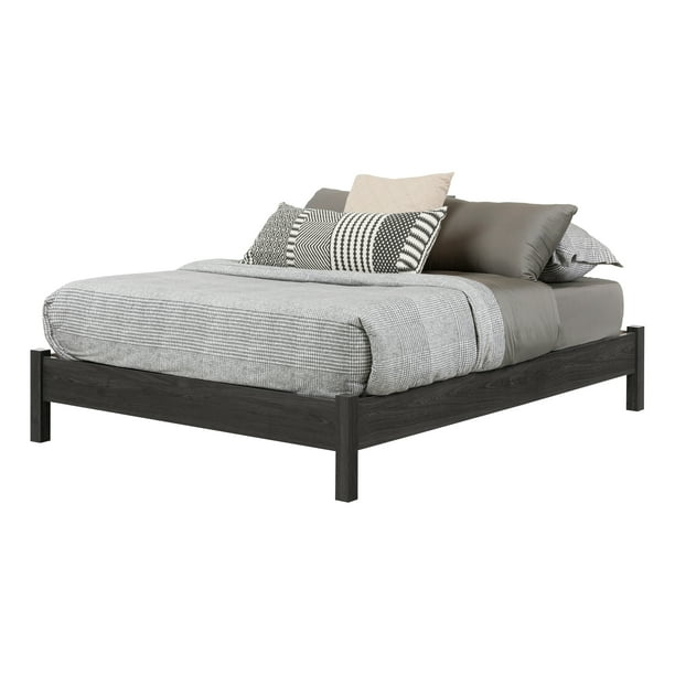 South Shore Step One Gray Oak Essential Platform Bed, Full Size