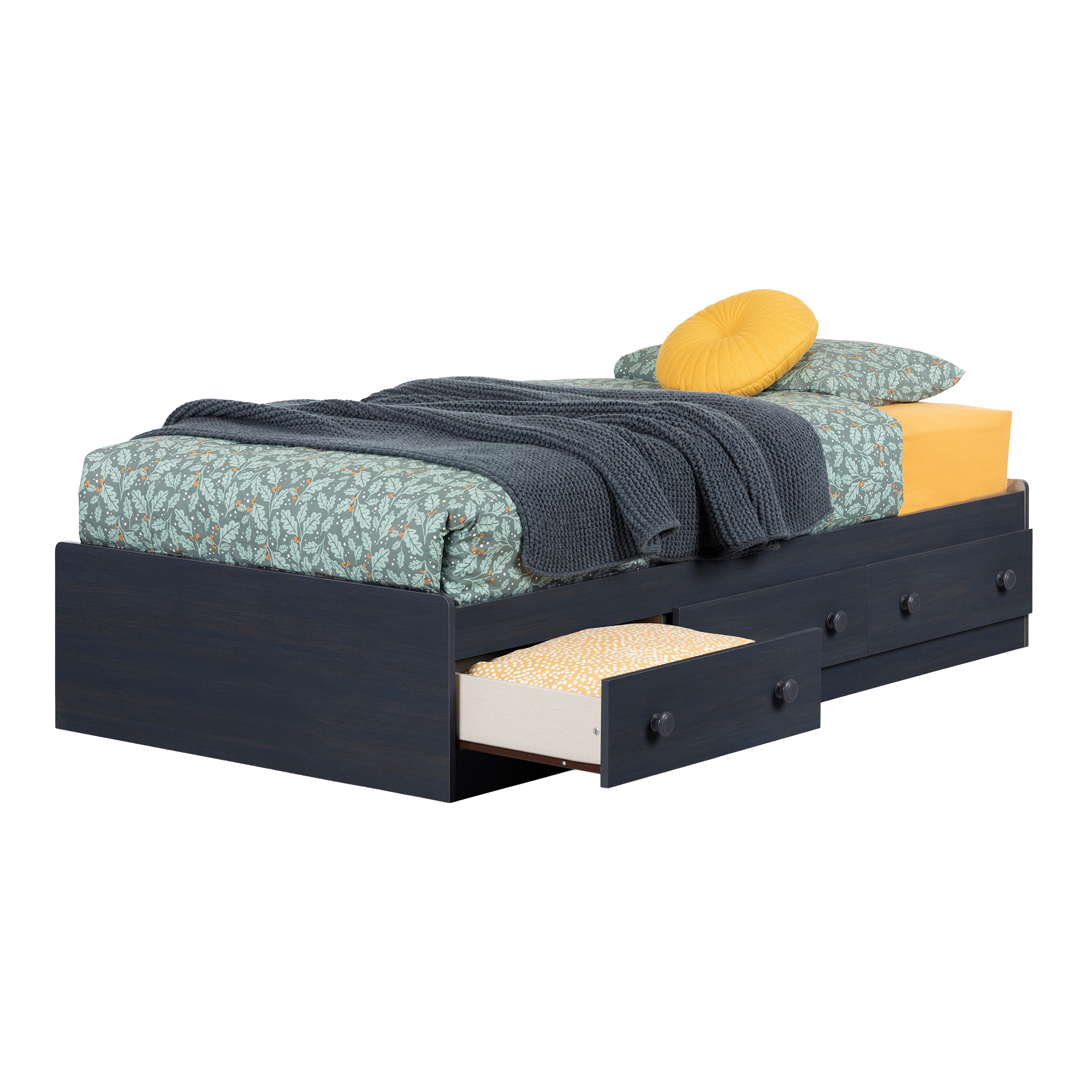 South Shore Summer Breeze 3-Drawer Storage Bed, Twin, Blueberry - image 1 of 8