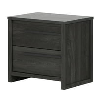 South Shore Tao 2-Drawer Nightstand - End Table with Storage Gray