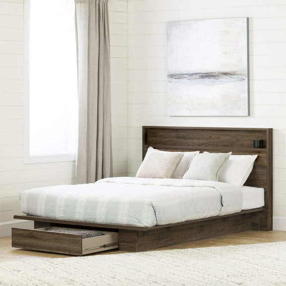 South Shore Tao, Contemporary Bed, Full/Queen Brown