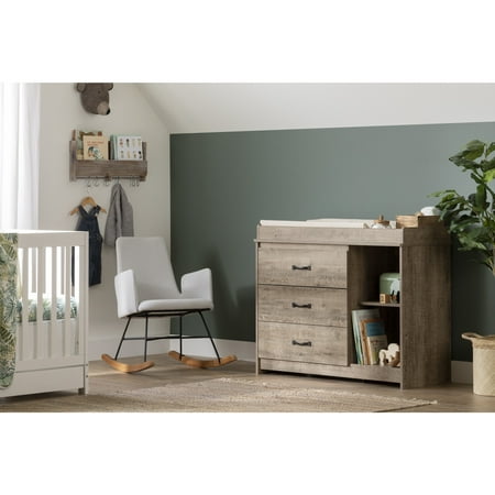 South Shore Tassio, Farmhouse Changing table, Wide Brown