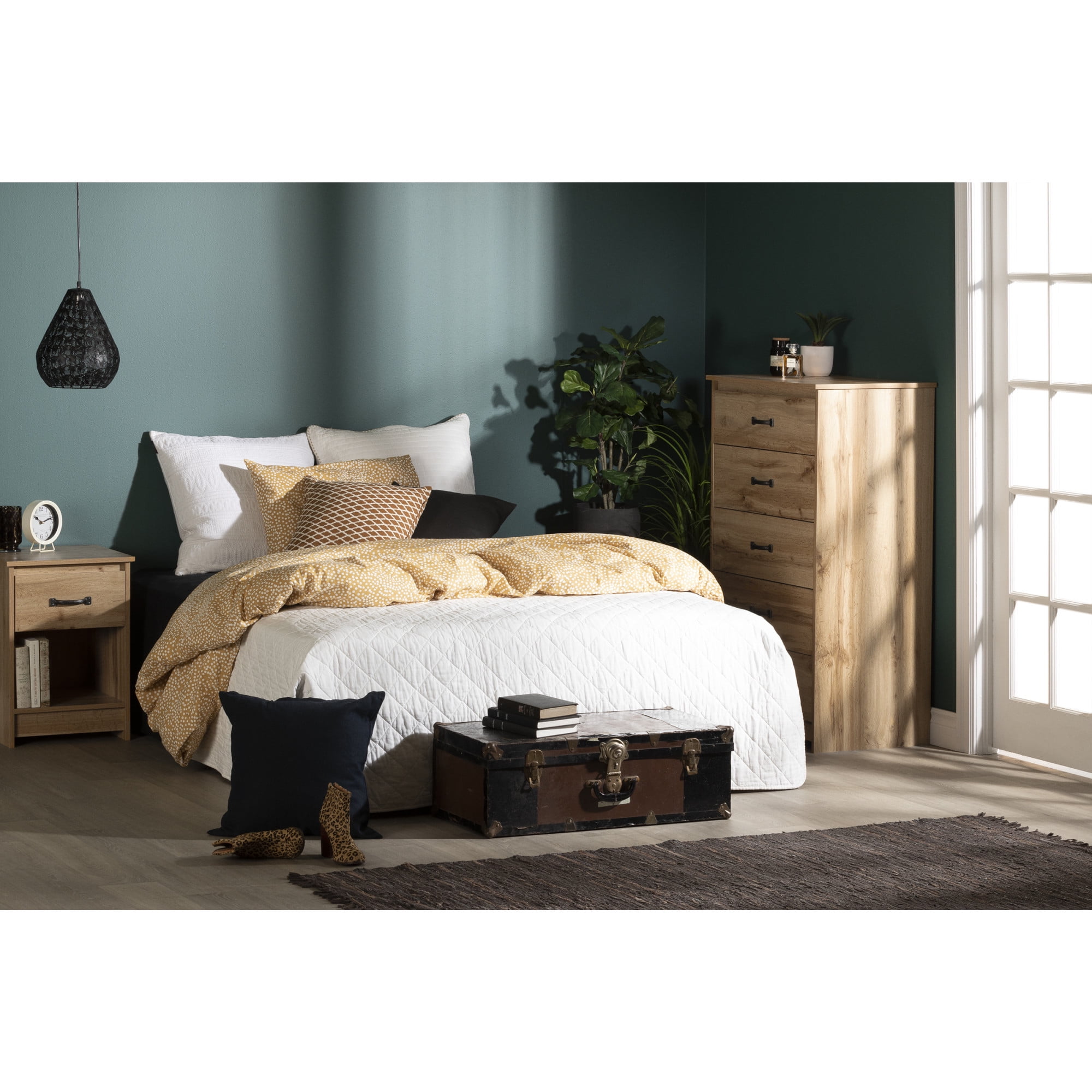 Nordik Oak 5-Drawer Vertical Chest with Soft Close Drawer