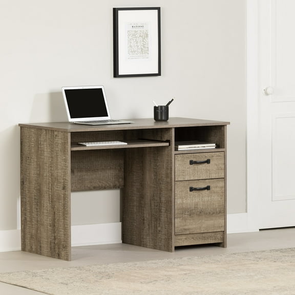 South Shore Tassio Medium Desk Weathered Oak