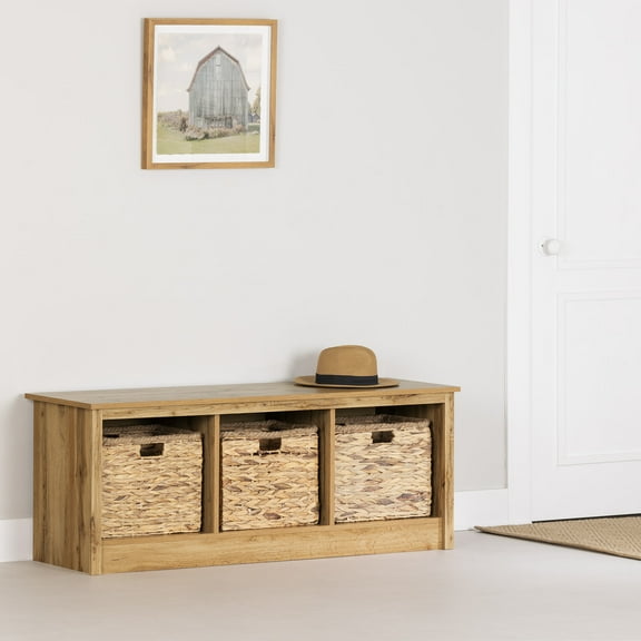 South Shore Toza, Entryway Bench, Nordik Oak