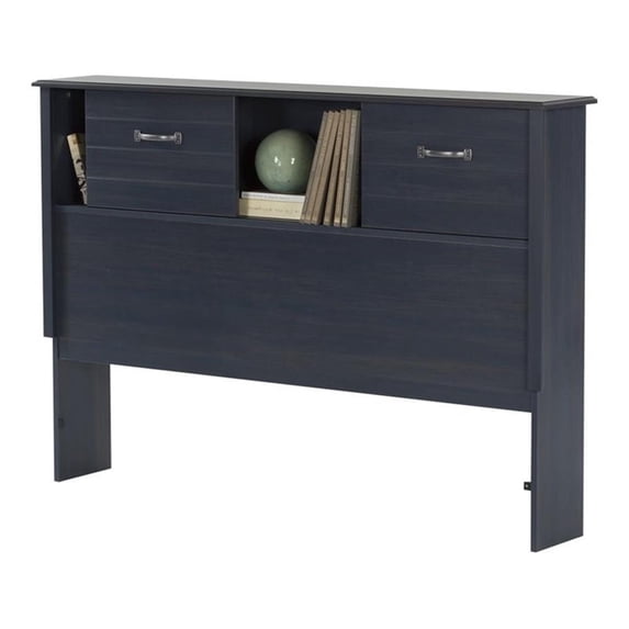 South Shore Ulysses Blueberry Bookcase Headboard with Sliding Doors, Full Size