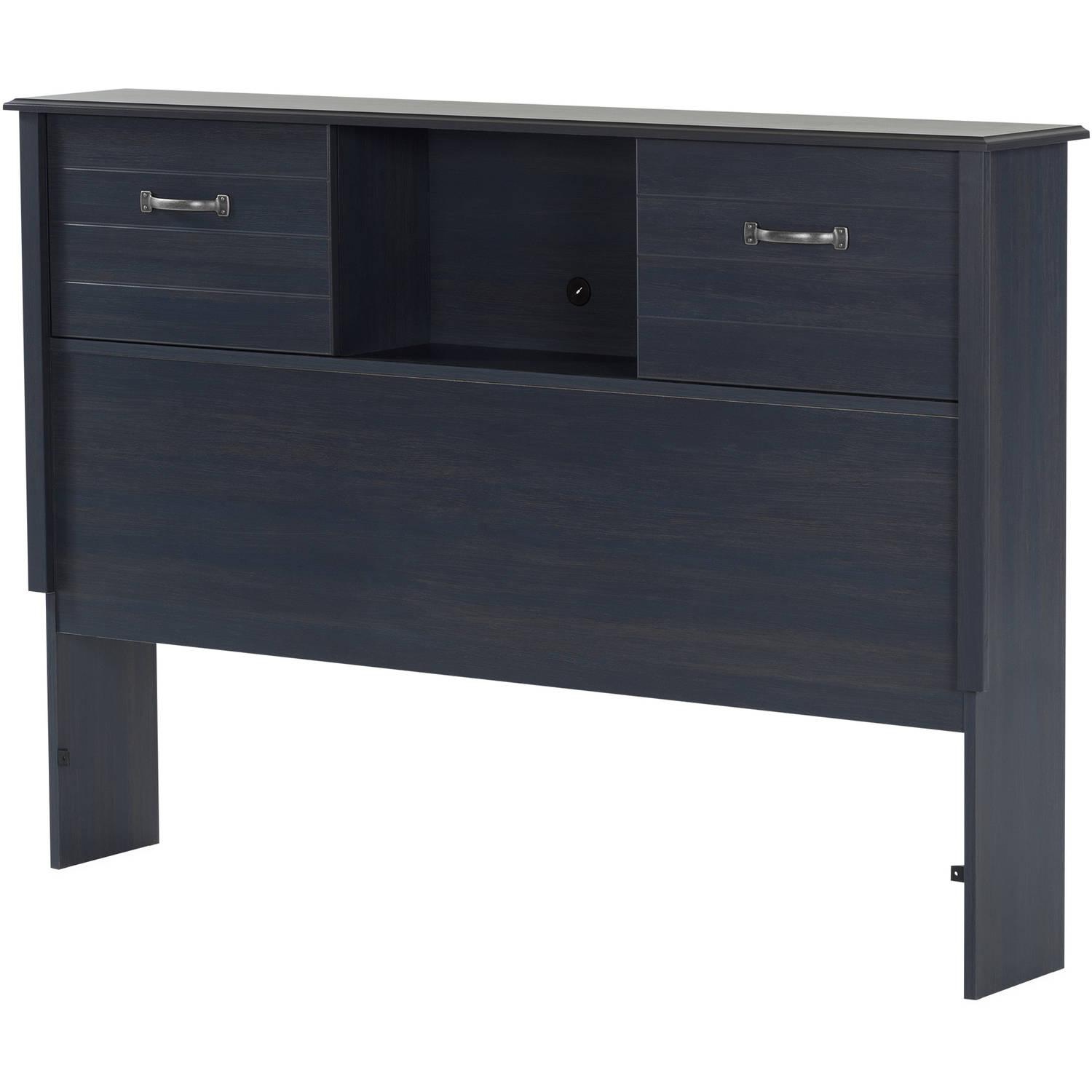 South Shore Ulysses Blueberry Bookcase Headboard with Sliding Doors
