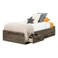 thumbnail image 1 of South Shore Ulysses Mates Bed with 3 Drawers, Fall Oak, 1 of 9