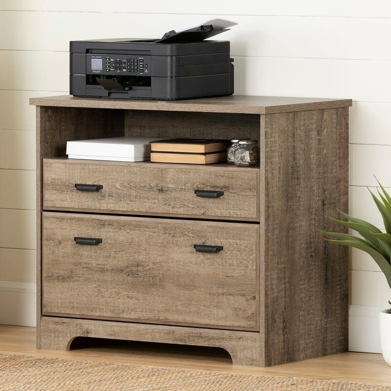 South Shore Versa 2 Drawer File Cabinet Weathered Oak