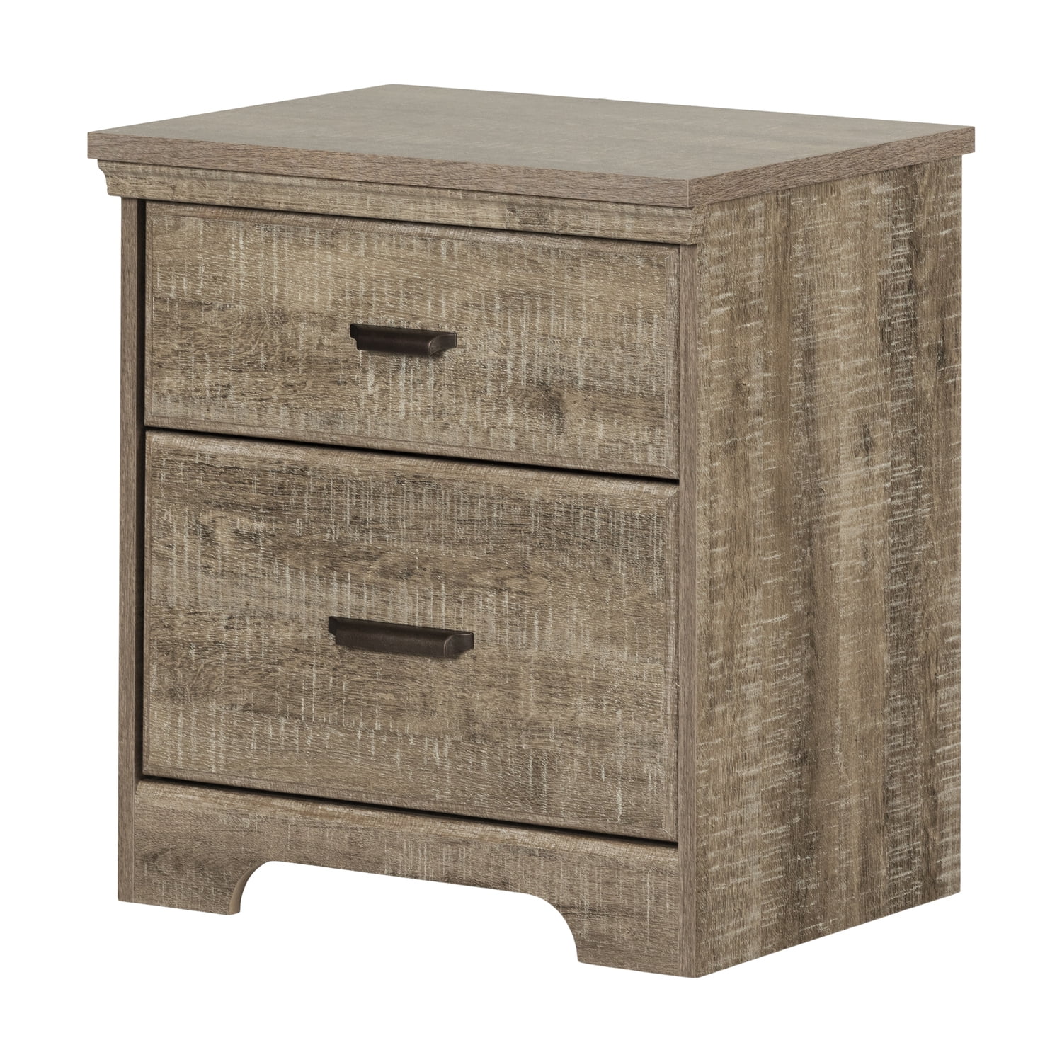 Versa Weathered Oak 2-Drawer Traditional Nightstand