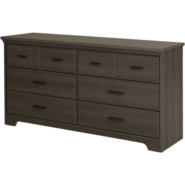 South Shore Versa 6Drawer Double Dresser, Gray Maple
