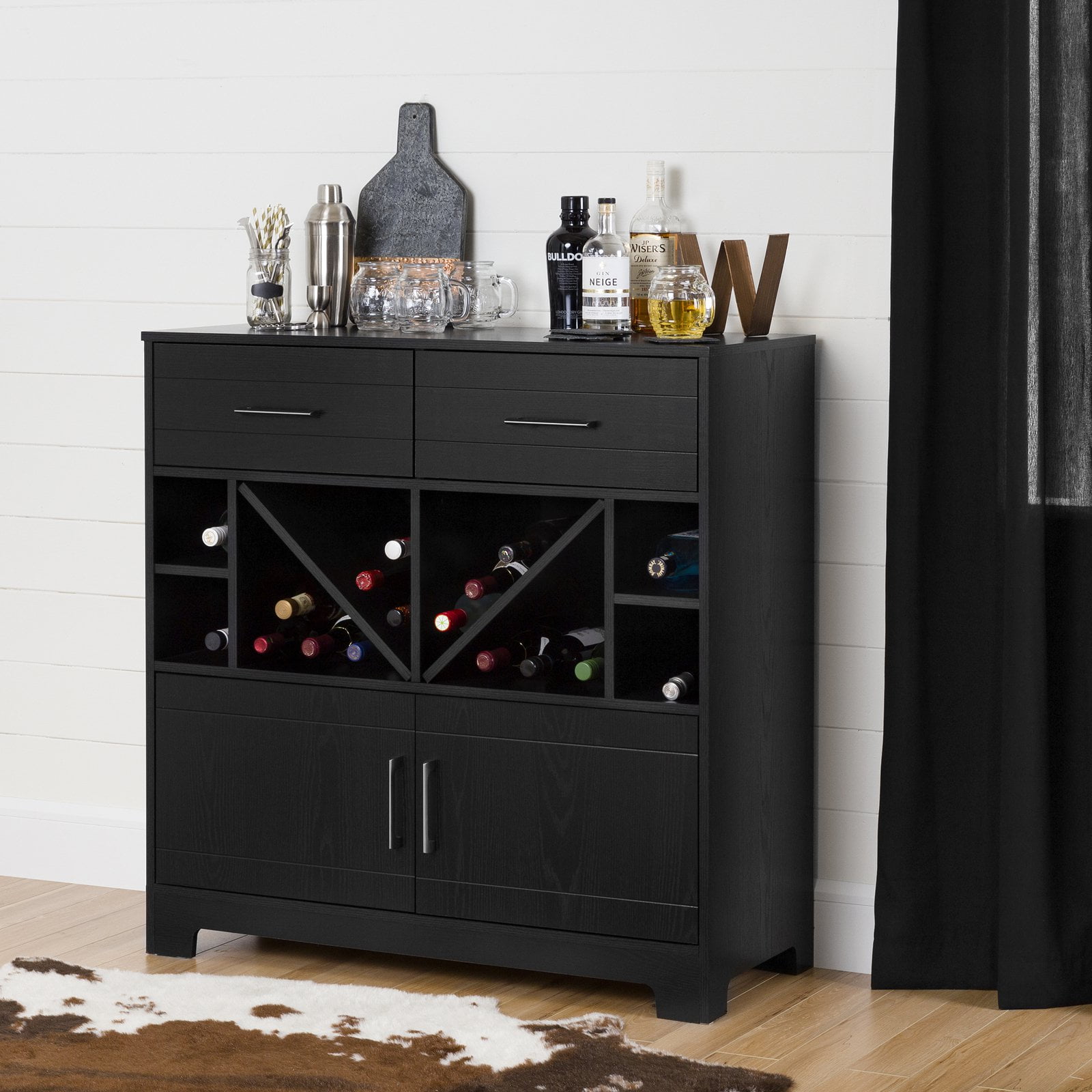 Vietti bar cabinet black deals